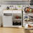 13 Gallon Tilt Out Trash Can Cabinet with Charging Station, Freestanding Hidden Garbage Can Cabinet with Adjustable Shelf, Wooden Cabinet for Kitchen and Laundry Hamper-1794242305