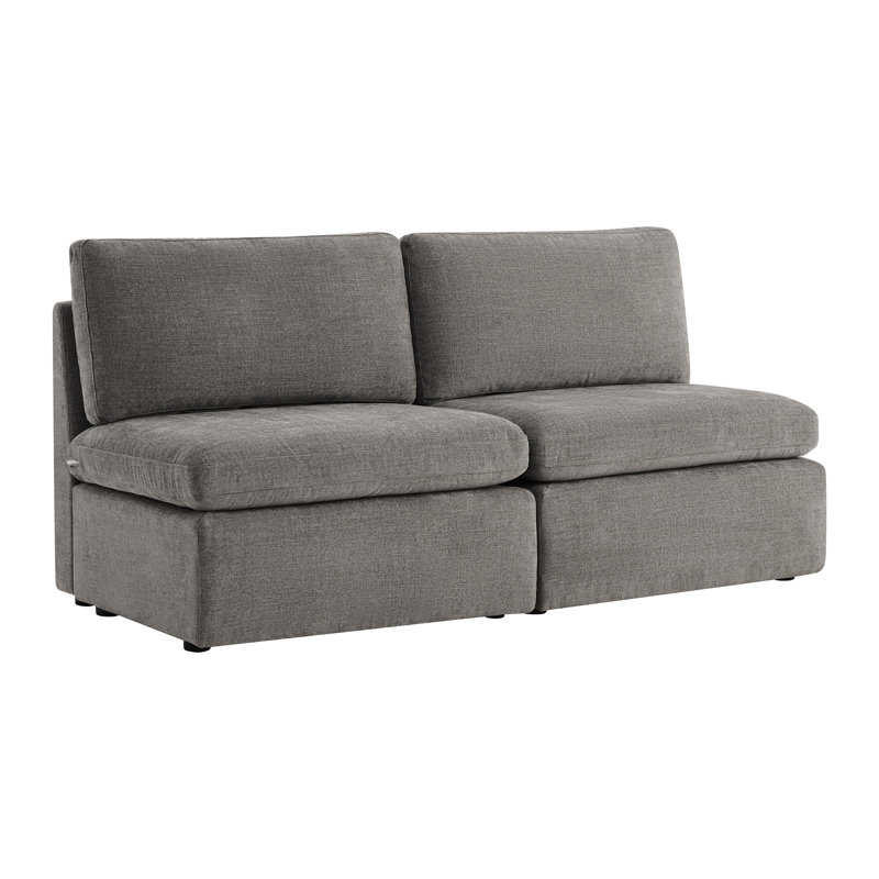 Winfree 68'' Upholstered Modular Armless Sofa, Gray