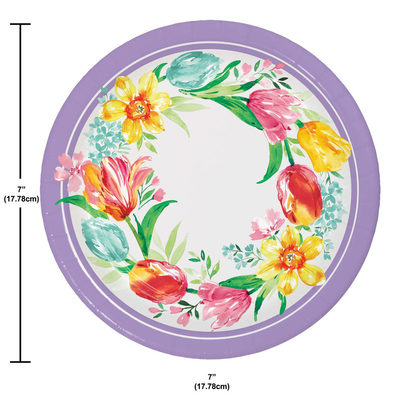 Assiettes en papier Creative Converting Beautiful Blooms, 24 ct.