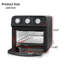 Four à friteuse à air 12,5 pintes, 1500 W, 4 modes de cuisson, multifonctionnel 7-en-1, acier inoxydable, noir-120065843