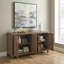 Armoire de rangement rustique de conception moderne 1 pièce Buffet à finition brune avec cadre réglable et cadre robuste