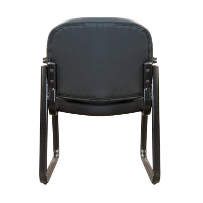 AURA NOIR, cuir reconstitué, chaise d'invité