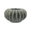 Vase sculpté en céramique nervuré vert sauge - urne bol ronde décorative 13,2 po avec glaçure réactive