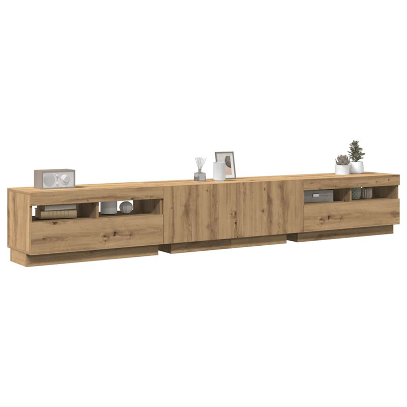 Algis Unfinished TV Stand for TVs up to 43", Artisan Oak, 260cm