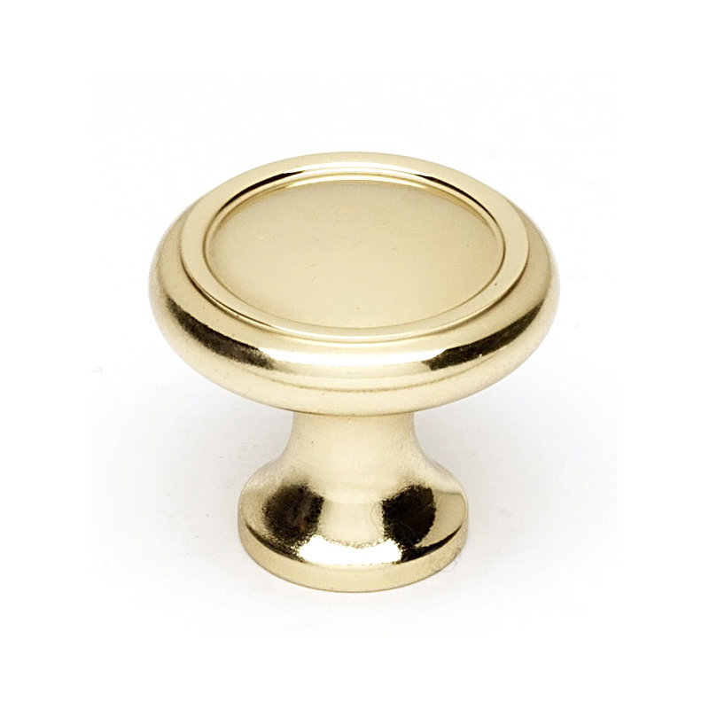 Mushroom Knob, Polished Brass, 1" H x 1.5" W x 0.69" D