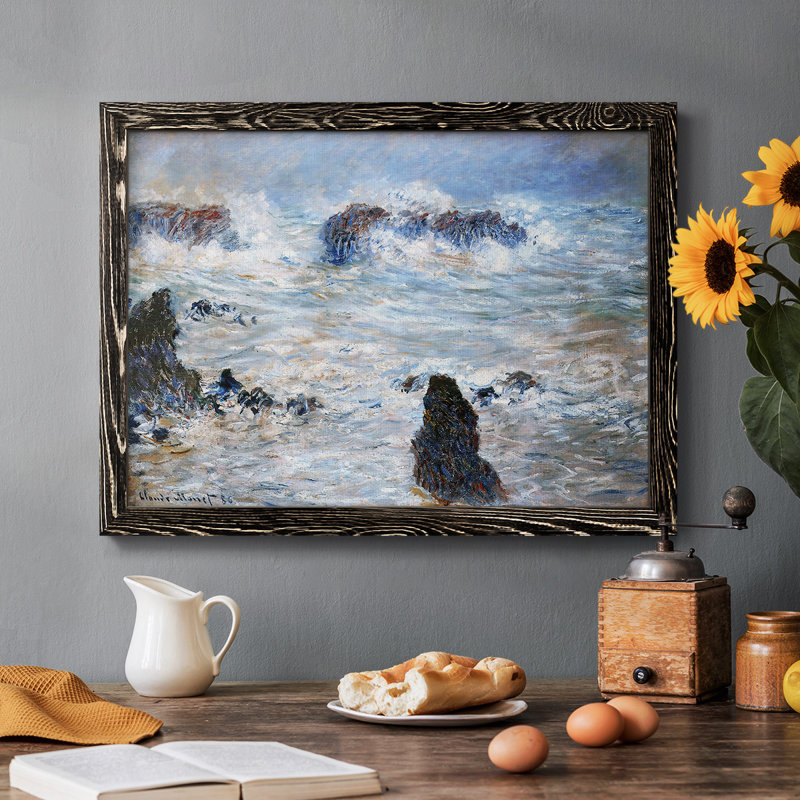 Tempête dans la belle, reproduction sur toile encadrée, Noir, H 26 po x l 38 po x P 1,5 po