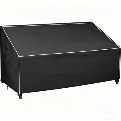 Patio Furniture Sofa Covers 64W x 26D x 35H inch 2-Seater Outdoor Waterproof Couch Loveseat Bench Cover, Black