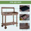 Banc de rempotage en bois 36 po avec lavabo, tiroir, roues et tablettes de rangement, brun-1016642308