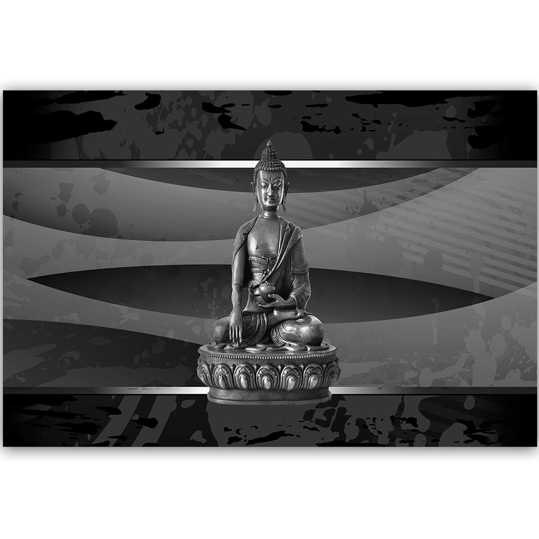 Leinwandbild Buddha auf abstraktem Hintergrund 4