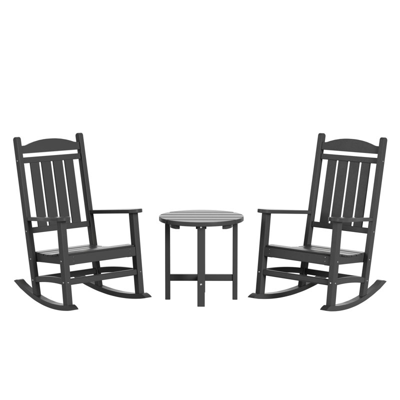 Chaise berçante d'extérieur en plastique Laguna, gris