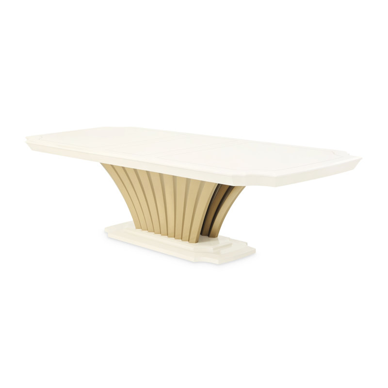Fantosini 7-Piece Dining Room Set - Creamy Pearl, 9 Pieces: Table, 8 Chairs