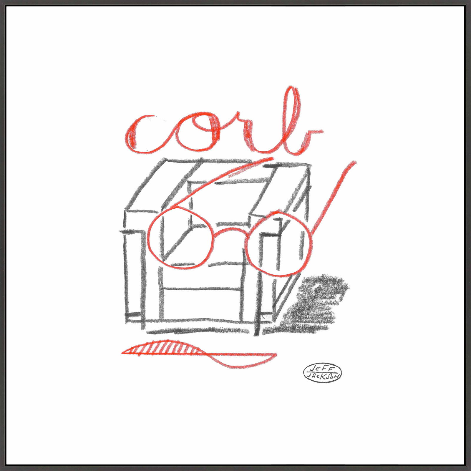Chairs Corb Print by Jeff Jackson, 30" W x 30" H, Black Single Picture Framed Canvas