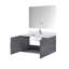36 po Meuble-lavabo gris foncé avec comptoir en quartz, robinet, miroir à DEL - meuble-lavabo de construction durable et à teinture, comptoir blanc, robinet, modèle Scratch-1344369294