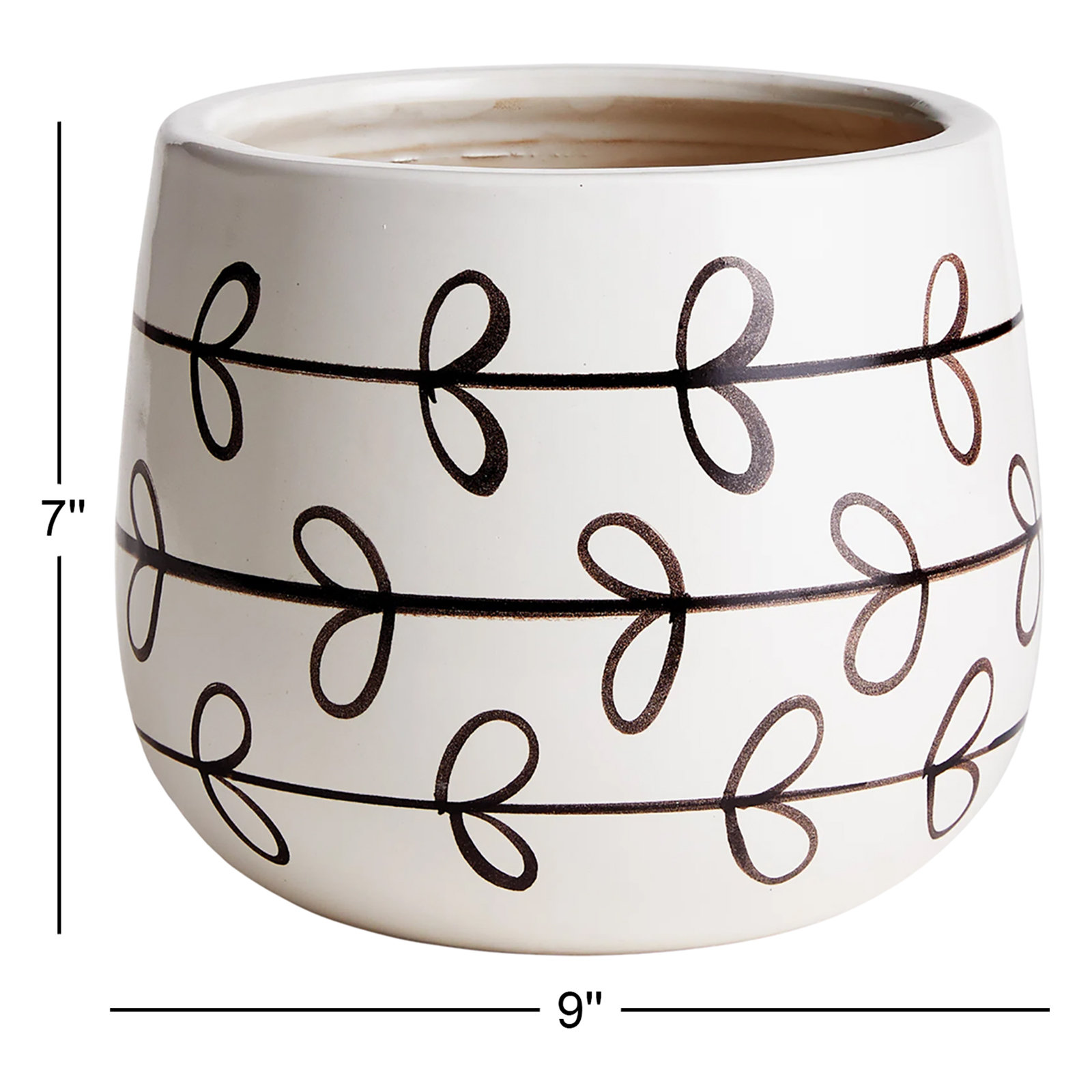 Desra Black Ceramic Pot Planter