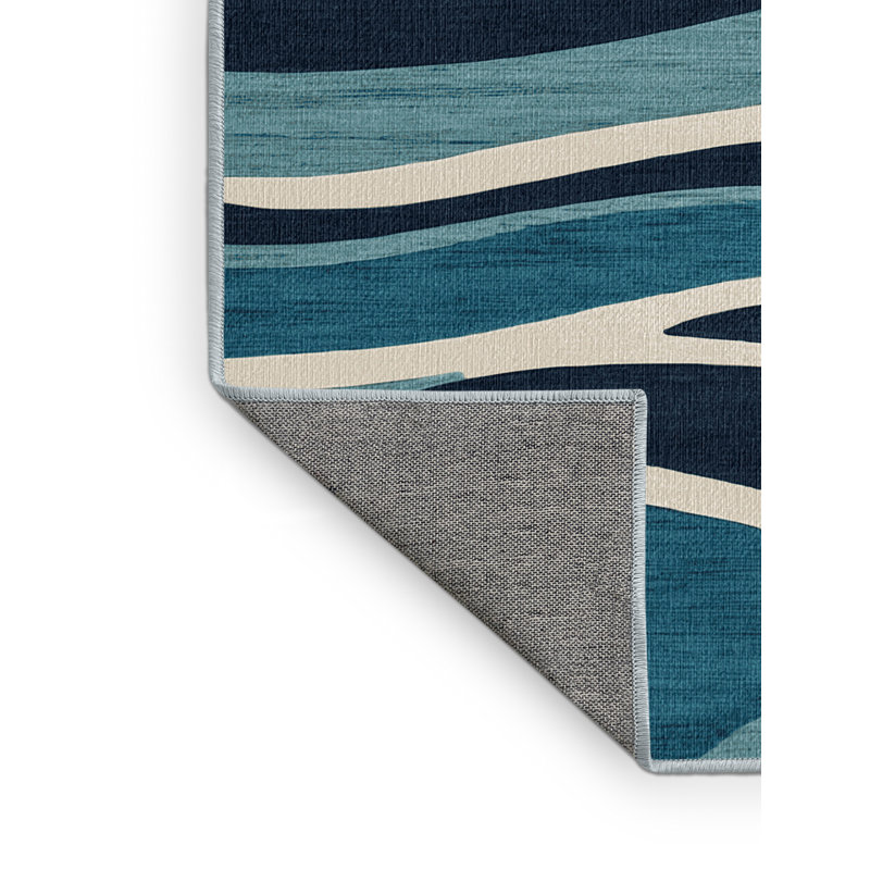  Washable Wave Motion Study Coastal Area Rug