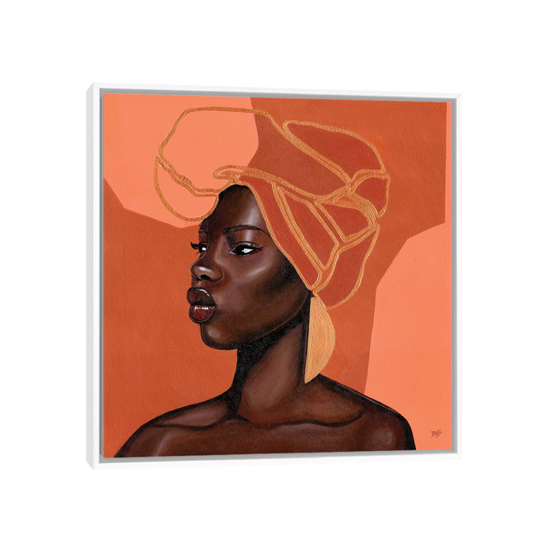 « Adah » par Bria Nicole-impression d’art graphique, Toile blanche encadrée, Pas de tapis, H 18 po x l 18 po x 1,5 po