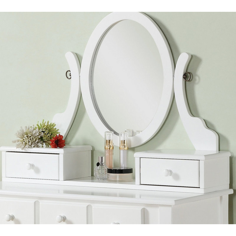 Ensemble coiffeuse et tabouret de maquillage Ashley, Blanc