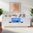 Modern High Glossy Rectangle Coffee Table With 2 Cabinets, One Drawer, 16 Colour Led Lights And An Open Shelf-745390805