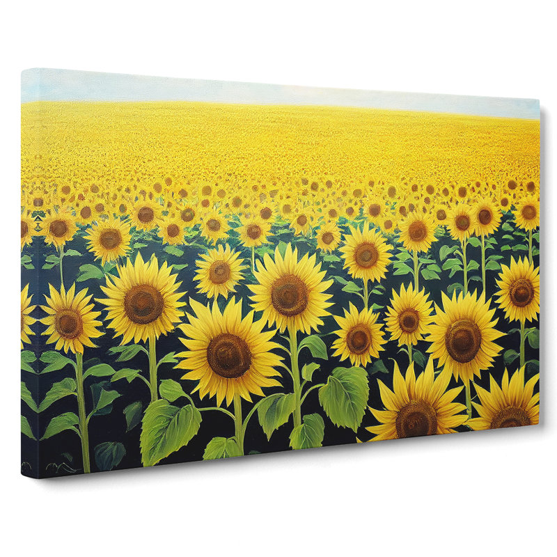 Soulful Sunflower Field - Wrapped Canvas, 40cm H x 60cm W x 3cm D