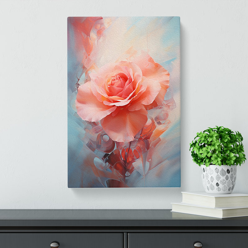 Rose Abstract No.2 - Wrapped Canvas, 76cm H x 50cm W x 3cm D