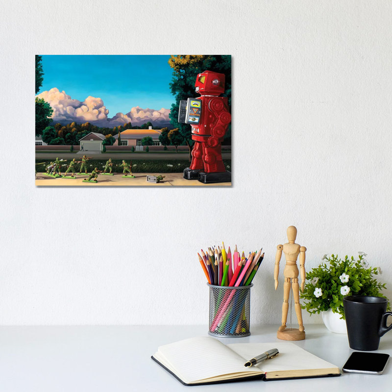 We Come In Peace by Ross Jones - Wrapped Canvas Print, 20.32 cm H x 30.48 cm W