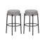 Tabouret de bar Zenni sans dossier, rembourré, en métal, hauteur comptoir ou dossier - Lot de 2-1616086118-1616086119