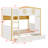 Bunk Bed with House Shaped Guardrails, Storage Shelves and Drawers-1332818512