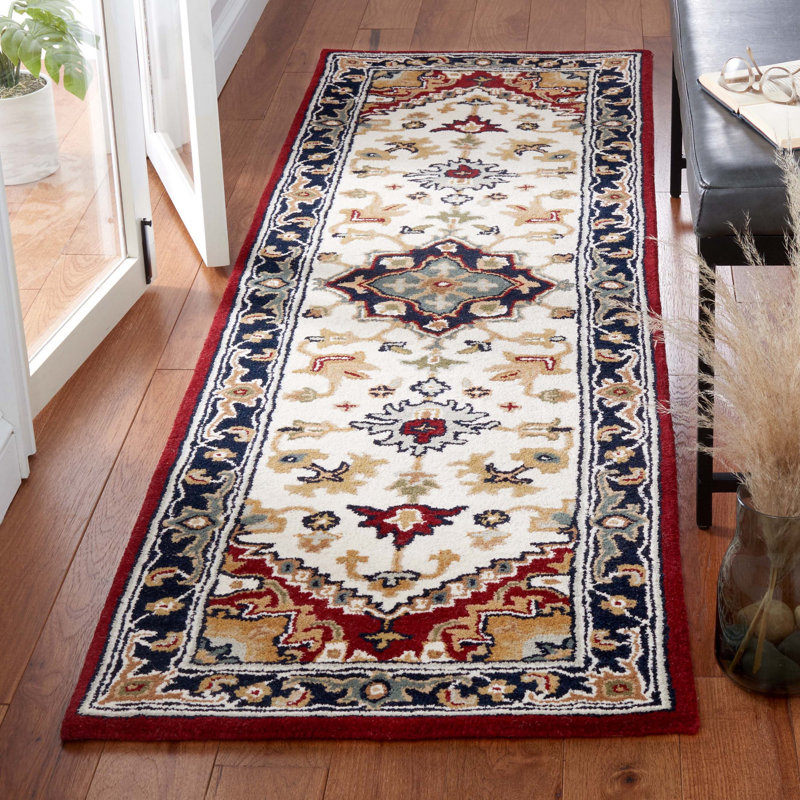 Tapis oriental en laine touffeté à la main Wahcheechee, Tapis de couloir 2 pi 3 po x 8 pi