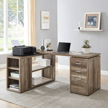 Brown Wood and Black Metal 60 Computer Desk from Monarch