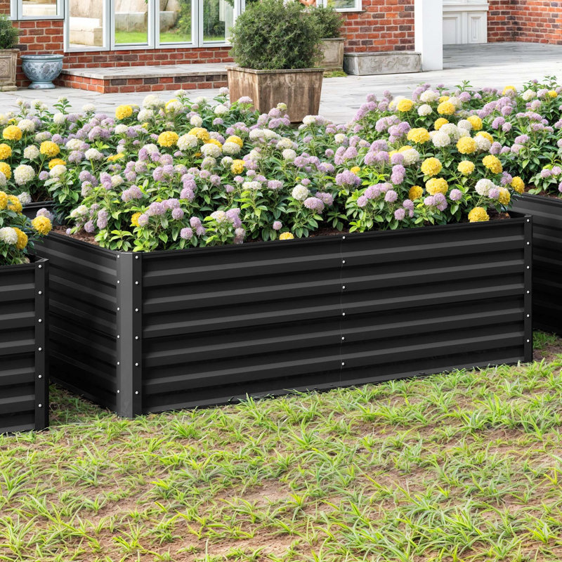 Metal Raised Garden Bed, 54cm H x 180cm W x 90cm D, Green