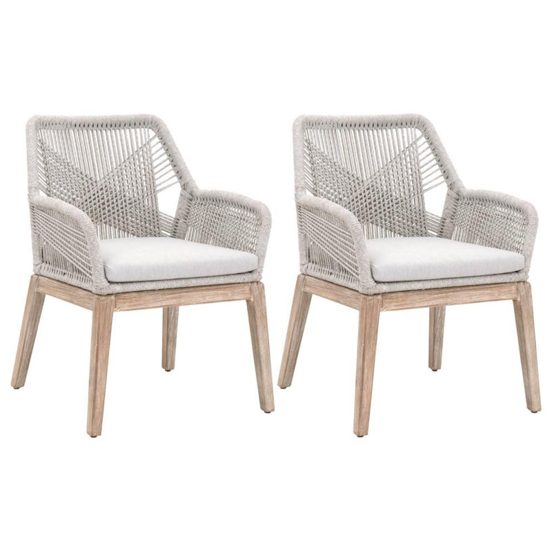 Woven 19.5'' H Upholstered Armchair, Light Gray