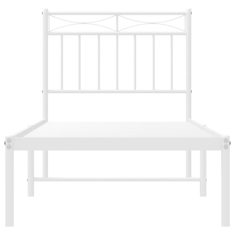 Abry Metal Bed, White, 75 x 190 cm