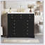Ensemble de meuble-lavabo 36 po avec lavabo en résine, armoire de rangement en bois massif, ensemble de meuble-lavabo autoportant avec 2 tiroirs et portes à fermeture douce, noir