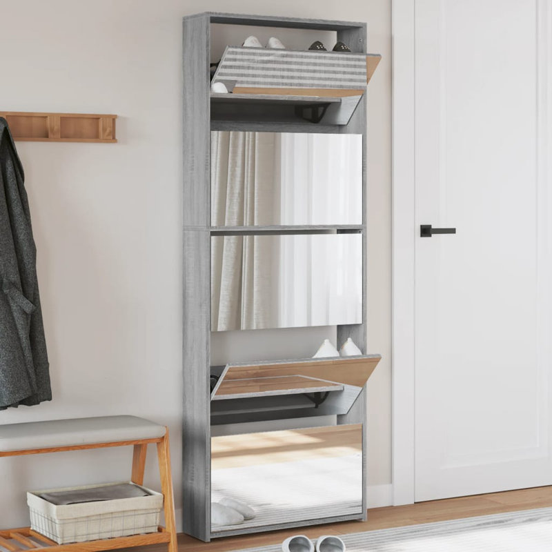 4 Pair Flip Down Shoe Storage, Sonoma Grey