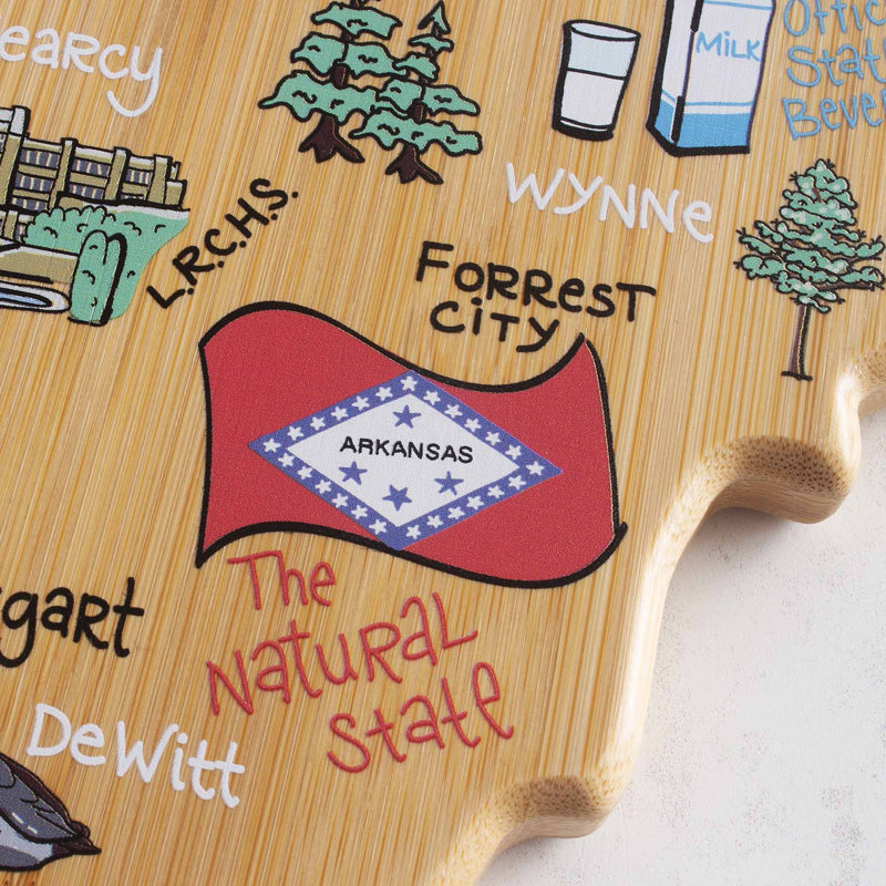 Planche à découper et de service avec œuvre d'art par Fish Kiss, Arkansas