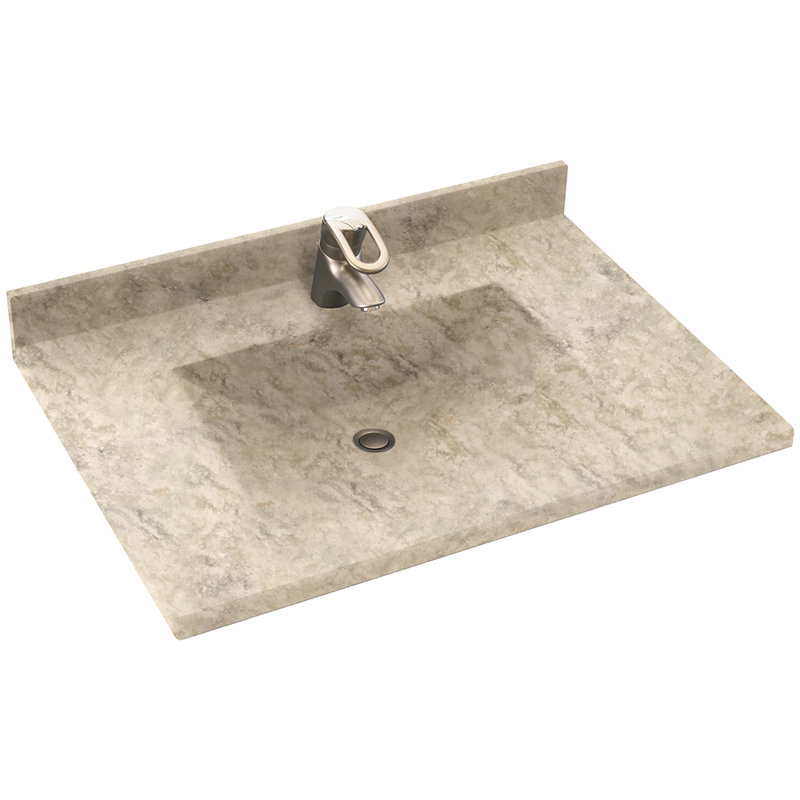 Plateau de meuble-lavabo simple Contour, Brume de montagne