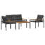  Outdoor Furniture Set with Cushion Poly Rattan Acacia Wood Table Garden-834183766