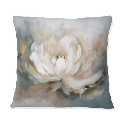 White Lotus Floral Melody - Coussin imprimé Lotus
