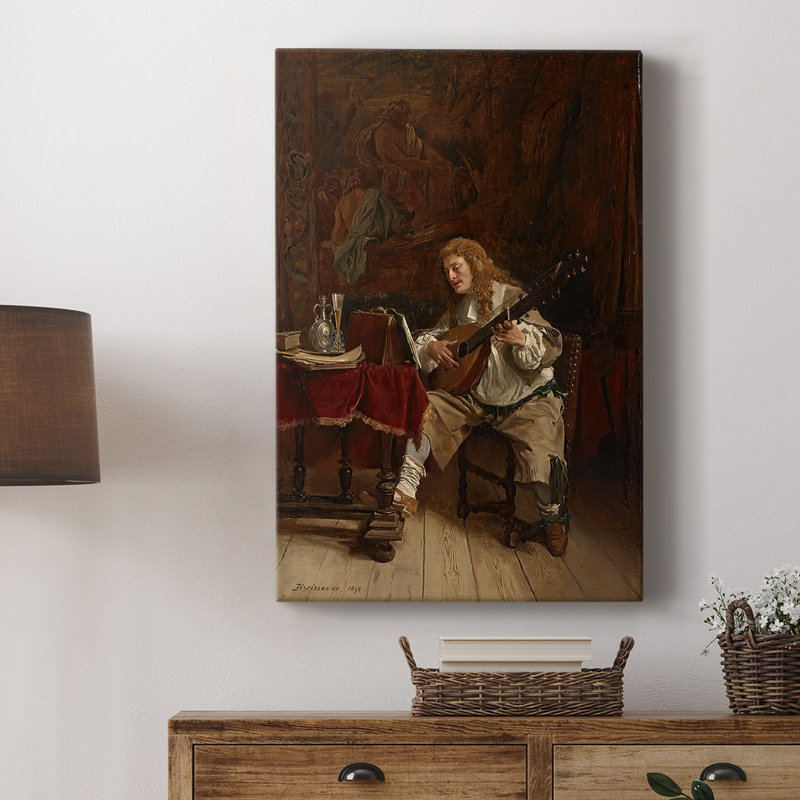 The Musician - Gallery, toile tendue par Jean-Louis-Ernest Meissonier, 8 x 12