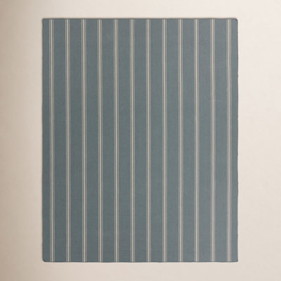 Laguna By Barclay Butera Handmade Indoor/Outdoor Striped Slate/ Ivory