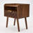 Mid-Century 19.61"W Nightstand Set Of 2 With Open Shelf & Chessboard-Cut Drawer(Easy Assembly), Bedside Table Set Modern Bedroom Furniture With Curved Corner-984244276