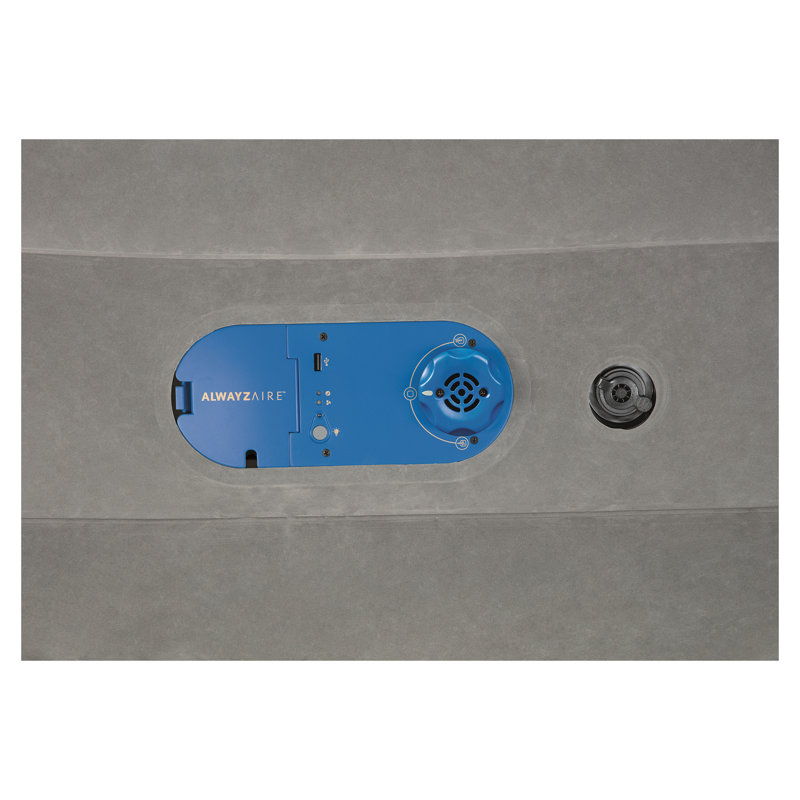 Queen 18'' Gray PVC Air Mattress with Built-in Electric Pump