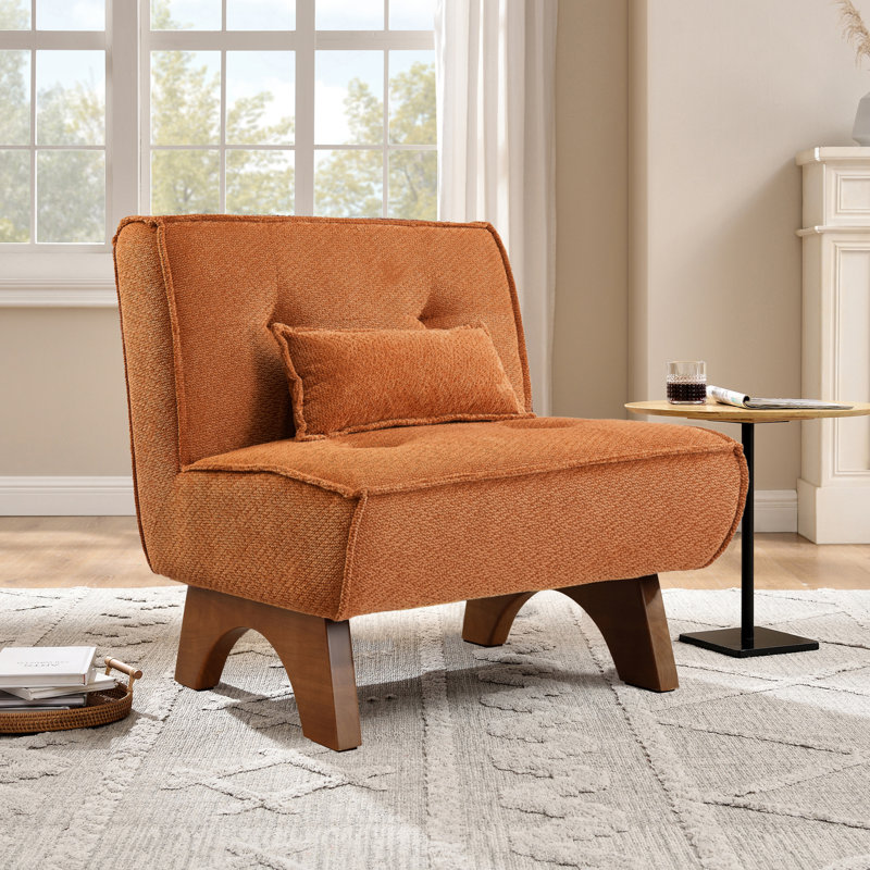 Chaise longue d'appoint rembourrée avec coussin 29,5 po Drayk, Boucle orange