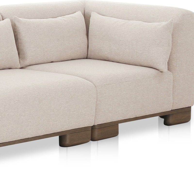 June Modular Sofa Performance Fabric, Beige, 30" H x 115" W x 40" D