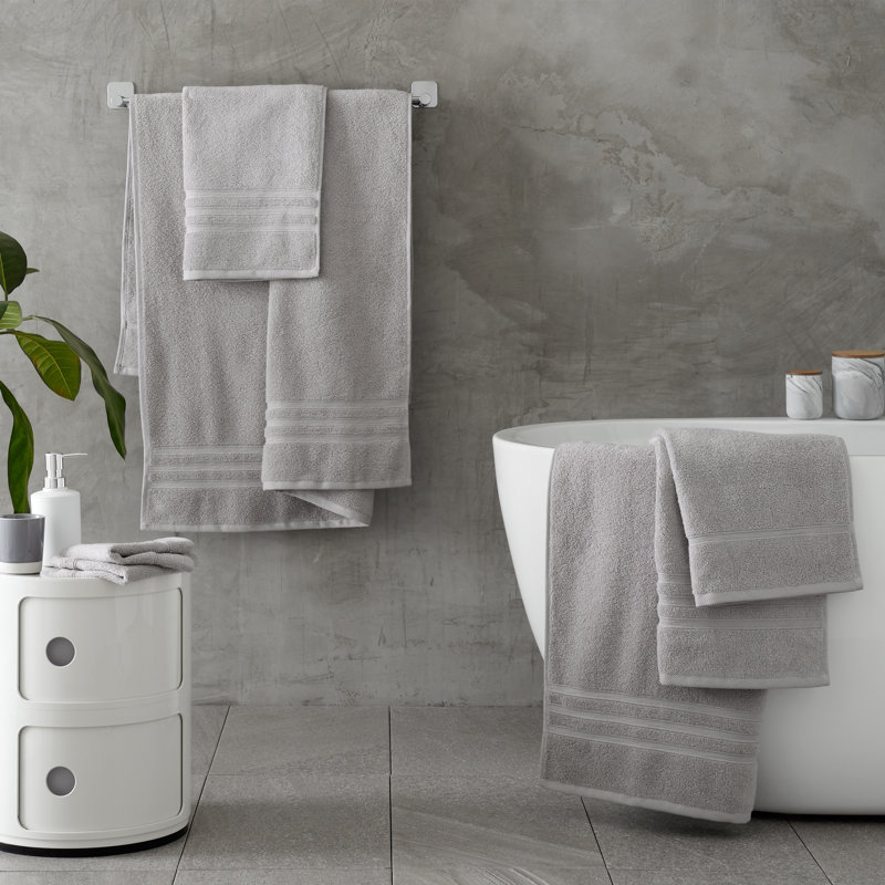 Zero Twist 100% Cotton Towel Bale, Silver