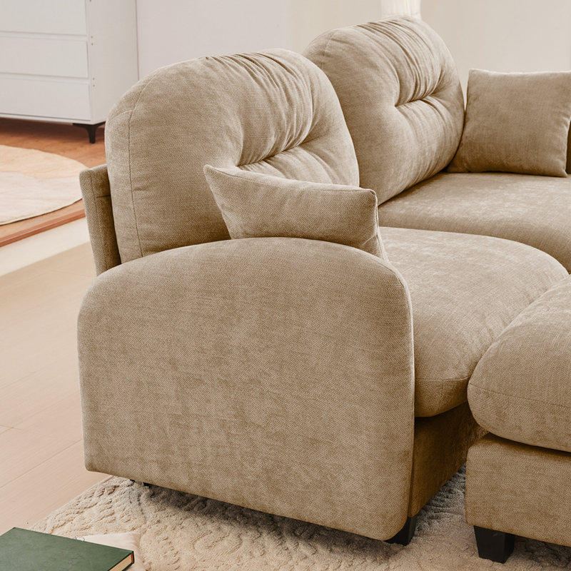 Canapé modulaire modulaire au design flexible et tissu chenille de qualité supérieure pour plus de confort et de durabilité