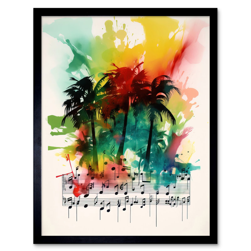 Annaleah Melodic Oasis Tropical Palm Tree Sonata Music - Single Picture Frame Print