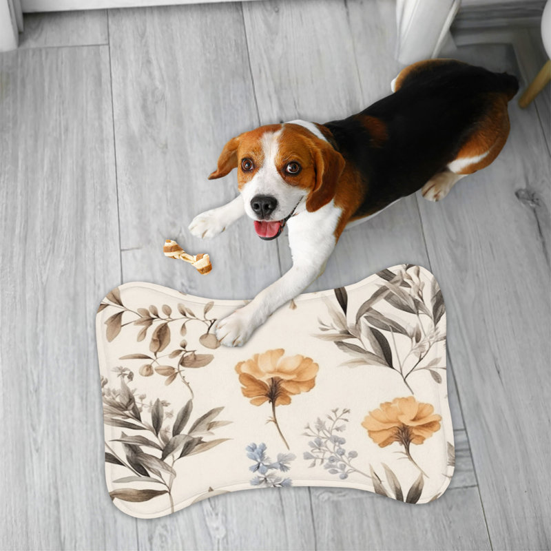 Tapis rétro en forme d'os Vintage Blooms