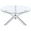 Ensemble de table basse et de table de bout en verre chromé 2 pièces Alexa, parfait pour les salons modernes au design épuré et durable