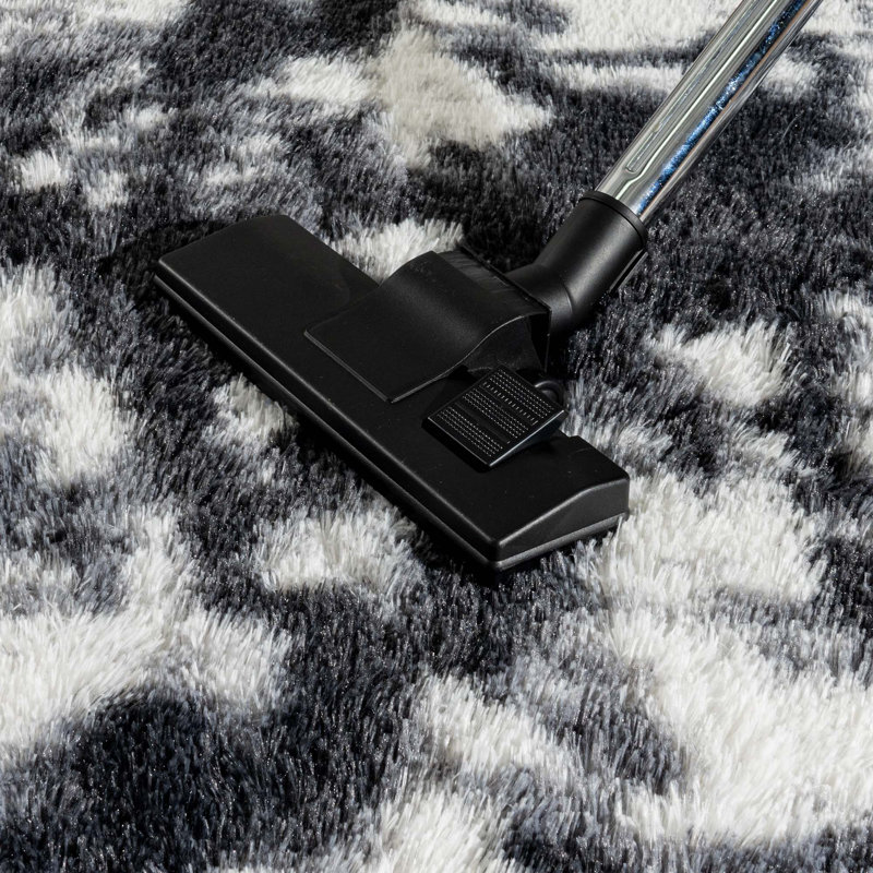 9x12 ft Tie-dyed Black White Shag Rug, Ideal for living room decor, Ultra-Soft Puffy Fluffy Rug for Bedroom Flooring, Aesthetic Carpets Suitable for Kids' Rooms, Dorms, and Home Decor
